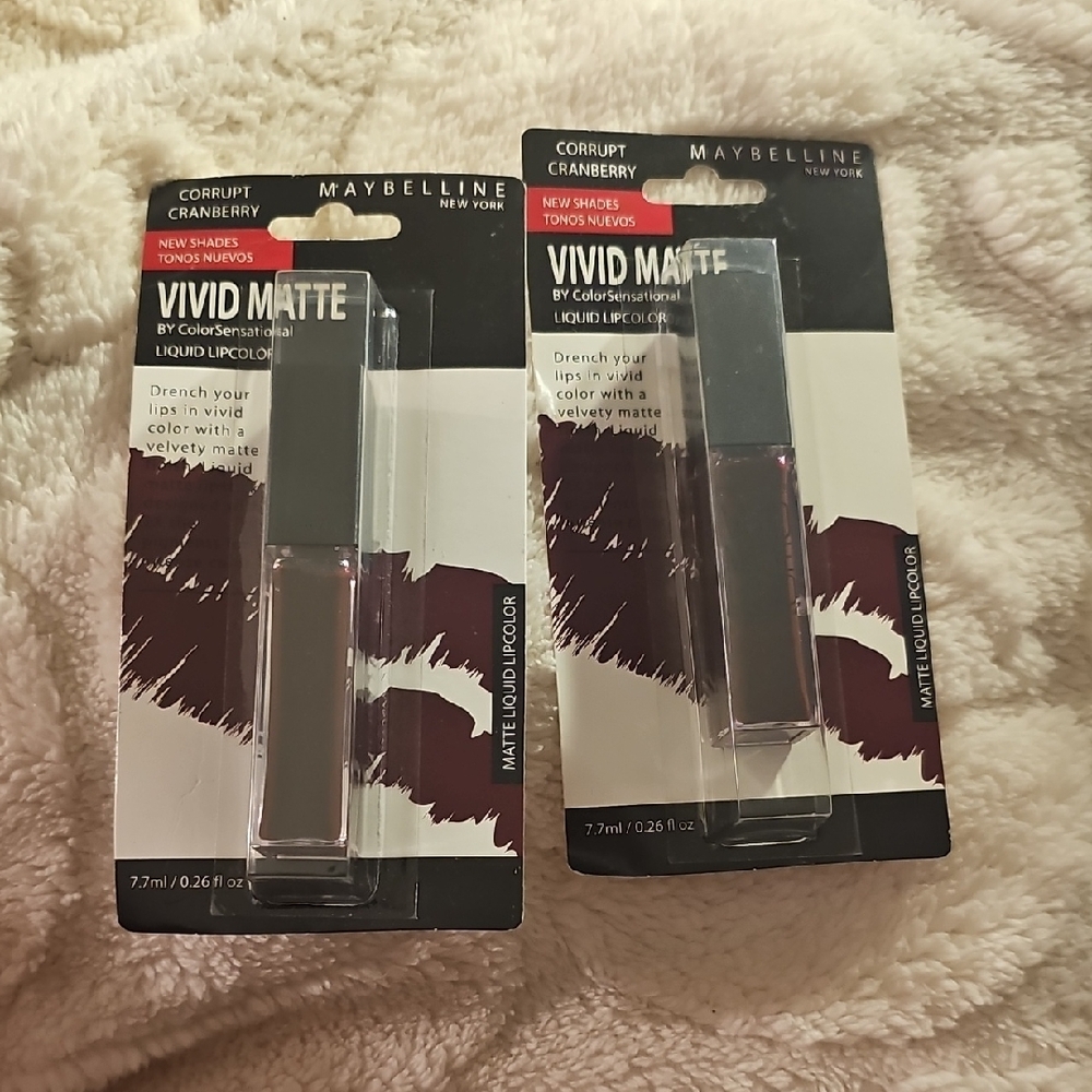2 Maybelline Matte Liquid Lipcolor in Corrupt  Cranberry